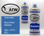 Preview: Chevrolet, Blue Pearl Metallic, 26U / 9741 / 8G1: 400ml Sprühdose + 400ml Klarlack - Set, von ATW Autoteile West.